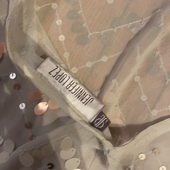 Jennifer Lopez Sheer Embellished Top Small - Picture 3 of 3